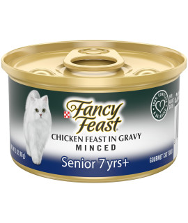 Purina Fancy Feast High Protein Senior Gravy Wet Cat Food, Chicken Feast Minced Senior 7+ - 3 oz. Can