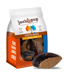 Jack&Pup Filled Cow Hooves for Dogs; Stuffed Dog Chew Hoofs (5 Pack) Cow Hoofs for Dogs. Natural Dog Chews, Filled Dog Bones (Bully Stick Flavor)