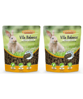 Sunseed 2 Pack of Vita Balance Adult Pet Rabbit Food 4 Pounds Each All Natural Pellets