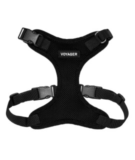 Voyager Step-in Lock Pet Harness - All Weather Mesh, Adjustable Step in Harness for Cats and Dogs by Best Pet Supplies - Black, XS
