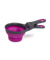 Dexas Pets Collapsible KlipScoop Collapsible Dry Dog Food Scoop and Dog Food Bag Clip, 1 Cup Capacity, Fuchsia