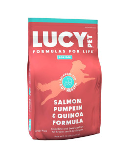 Lucy Pet Products Formulas for Life - Sensitive Stomach & Skin Dry Dog Food, All Breeds & Life Stages - Salmon, Pumpkin, & Quinoa, 12 lb