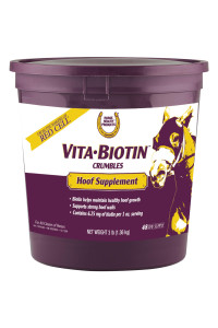 Horse Health Vita Biotin Crumbles horse hoof Supplement, Helps maintain healthy, sound hooves and strong hoof walls, 3 lbs., 48 day supply