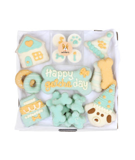 WAfers gotcha Day Dog cookie Box Handmade Hand-Decorated Dog Treats Dog gift Box Made with Locally Sourced Ingredients 10+ cookies