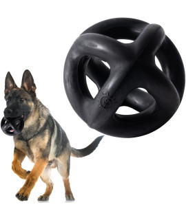 Monster K9 Tough Dog Toys for Aggressive Chewers Large Breed, Ring Ball - Virtually Indestructible Dog Toy Balls for Large Breed and Medium Breed Dogs, Heavy-Duty Rubber Dog Toy Fetch Ball