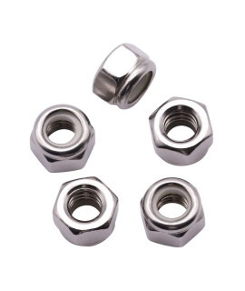 UNc 14-20 inch Nylon Inserted Hex Locknuts (50 Pack), 304 Stainless Steel (18-8) lock nut, Finish Hex lock Nut