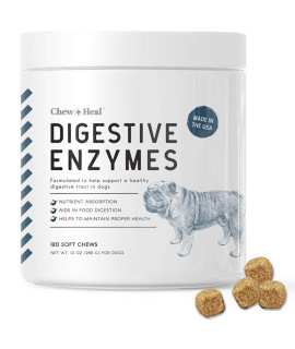 Digestive Enzymes with Probiotics for Dogs - 120 Soft Chews - Supports Healthy Digestive Tract, Helps Nutrient Absorption, Food Digestion, and Health Maintenance