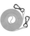 XiaZ Dog Runner Cable Dog Run Trolley Tie Out Cable Dog Chains for Outside Yard Camping Up to 250 Pound, 20 Feet Silver