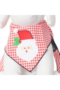 Tail Trends Christmas Dog Bandanas with Santa Claus Designer Applique for Medium to Large Sized Dogs - 100% Cotton