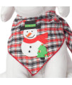 Tail Trends Christmas Dog Bandanas Snowman Designer Applique for Medium to Large Sized Dogs - 100% Cotton