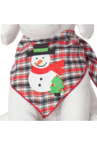 Tail Trends Christmas Dog Bandanas Snowman Designer Applique for Medium to Large Sized Dogs - 100% Cotton