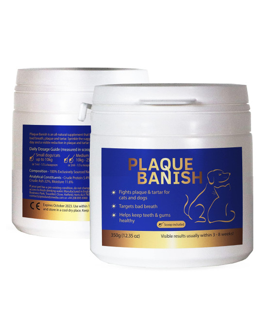 Plaque Banish 100 Natural Plaque Off Tartar Remover For Dogs cats Prevent Plaque Tartar Build Up 350g