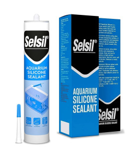 SELSIL Aquarium Silicone Clear Sealant - High Elasticity, Safe for Fish, Silicone Polymer, Solvent-Free, Ozone-Resistant Silicone Sealant for Freshwater and Saltwater, Transparent 10.14 Fl oz, 1 Pack
