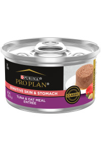 Purina Pro Plan Sensitive Skin and Stomach Cat Food, Tuna and Oat Meal Entree - 3 oz. Can