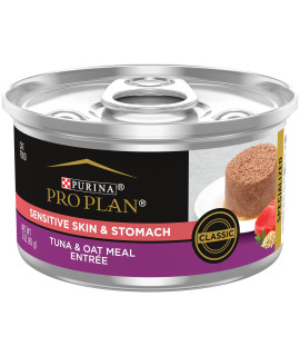 Purina Pro Plan Sensitive Skin and Stomach Cat Food, Tuna and Oat Meal Entree - 3 oz. Can