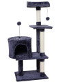 FISH&NAP Cute Cat Tree Kitten Cat Tower for Indoor Cat Condo Sisal Scratching Posts with Jump Platform Cat Furniture Activity Center Play House Smoky Grey