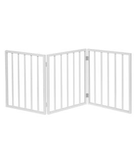 HOME DISTRICT Dog Gate Freestanding Pet Gate 4-Panel & 3 Panel Pet Gate for Dogs Folding Dog Gate Quadfold & Trifold Pet Gate for Small Dogs Decorative Pet Gate for Dogs Indoor, White Slat 54 x 24