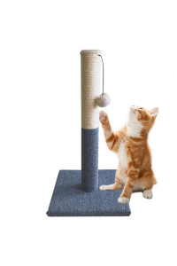 Barelove Tall Cat Scratching Post, Natural Sisal Rope Kitty Scratch Posts with Interactive Hanging Plush Ball Toy, Durable Cat Claw Scratcher Pole Tree Tower Heavy Base for Indoor Kittens
