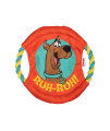 Scooby-Doo for Pets Ruh-Roh Dog Frisbee with Rope Red, Blue, Yellow, and Brown Scooby Doo Fabric Frisbee for Dogs Fabric Dog Toy for All Dogs Rope Toys for Dogs