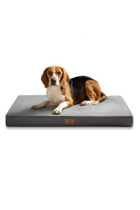 Memory Foam Dog crate Mattress Small - Waterproof Orthopedic Dog Bed with Soft Washable cover, grey, 61x41x8cm