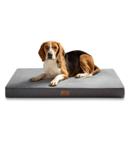 Memory Foam Dog crate Mattress Small - Waterproof Orthopedic Dog Bed with Soft Washable cover, grey, 61x41x8cm