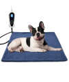Bestio Cat Heating pad,Medium 18x18 inches Dog Heating Pad,Electric Pet Heating Pad with Adjustable Thermostat and Chew Resistant Steel Cord,Heating Pad for Cat with One Blue Plush Cover