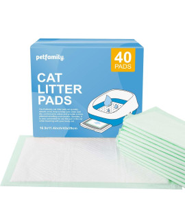 Petfamily Cat Litter Box Pads-Generic Refill for Tidy Cats Breeze Litter System,Litter Box Pads 16.9 x 11.4-40 Count