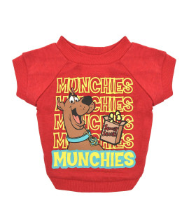 Scooby-Doo for Pets Munchies Dog T Shirt in Red, Size X-Small Soft Dog T-Shirt for All Dogs, Scooby Snacks Design Machine Washable Pullover Dog Shirt, Light Weight and Semi-Stretch
