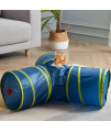 SunStyle Home Cat Tunnels for Indoor Cats 3 Way Play Toy Kitty Tunnel Peek Hole Toy with Ball for Cat Tube Fun for Rabbits Kittens and Dogs