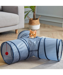 SunStyle Home Cat Tunnels for Indoor Cats 3 Way Play Toy Kitty Tunnel Peek Hole Toy with Ball for Cat Tube Fun for Rabbits Kittens and Dogs