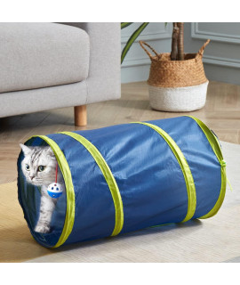 SunStyle Home 2Pcs Cat Tunnels for Indoor Cats 2 Way Play Toy Kitty Tunnel Peek Hole Toy with Ball for Cat Tube Fun for Rabbits Kittens and Dogs
