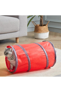 SunStyle Home 2Pcs Cat Tunnels for Indoor Cats 2 Way Play Toy Kitty Tunnel Peek Hole Toy with Ball for Cat Tube Fun for Rabbits Kittens and Dogs