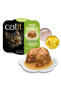 Catit Fish Dinner with Tilapia & Potato - Hydrating and Healthy Wet Cat Food for Cats of All Ages