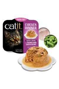 Catit Chicken Dinner with Tilapia & Green Beans - Hydrating and Healthy Wet Cat Food for Cats of All Ages