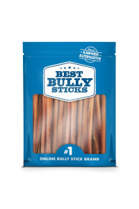 Best Bully Sticks 6 Inch All-Natural Bully Sticks for Dogs - 6 Fully Digestible, 100% Grass-Fed Beef, Grain and Rawhide Free 15 Pack