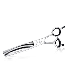 7 Inch Straight Dog Grooming Scissors Pet Thinning Texturizing Shears Professional Safety Blunt Tip Trimming Shearing for Dogs Cats Face Paws Limbs Japanese Stainless Steel Silver