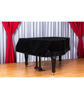 clairevoire ULTIMA: WATERPROOF Velvet grand Piano cover Size c2 Enhanced waterproof inner lining Anti-dustblemishscratch For Yamaha, Steinway, Kawai and many others (5 feet 8 inches, 174cm)