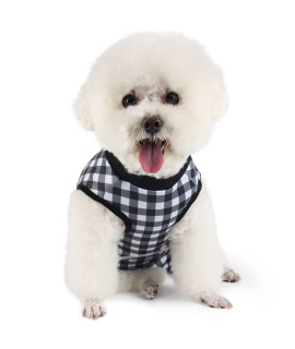 Due Felice Dog Surgery Recovery Suit Pet Onesie After Surgery Wear Pet E-Collar Alternative for Female Male Dog Black Plaid/Medium