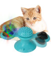 Cdipesp Windmill Cat Toy with Catnip, Interactive Cat Spinning Toys with Suction Cup Kitten Turntable Massage Toy for Indoor Cats (Blue)
