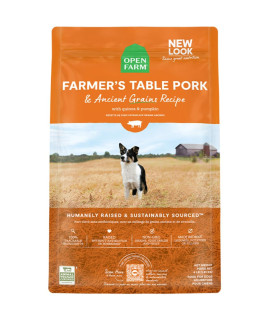 Open Farm Ancient Grains Dry Dog Food, Humanely Raised Meat, Wholesome Grains, No Artificial Flavors or Preservatives (Farmer's Table Pork Ancient Grain, 11 Pound Pack of 1)
