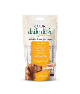 CARU - Daily Dish Smoothies - Lickable Chicken Dog Treat - 4 Pack, 5oz Tubes