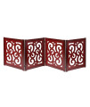HOME DISTRICT Dog Gate Freestanding Pet Gate 4-Panel & 3 Panel Pet Gate for Dogs Folding Dog Gate Quadfold & Trifold Pet Gate for Small Dogs Decorative Pet Gate for Dogs Indoor, Mahogany Scroll 81x27
