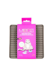 Messy Mutts Cat Silicone Interactive Feeding Mat Grey