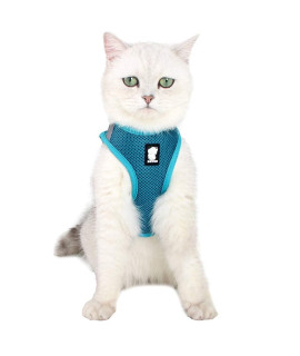 Heywean Cat Harness and Leash - Ultra Light Escape Proof Kitten Collar Cat Walking Jacket with Running Cushioning Soft and Comfortable Suitable for Puppies Rabbits (XS, Turquoise)