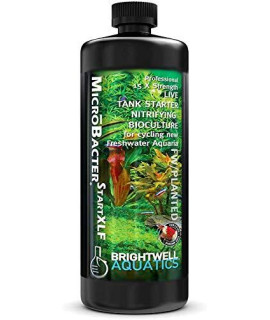 Brightwell Aquatics MicroBacterStart XLF - 15X concentrated Live Tank Starter for cycling New Freshwater Aquarium and Establishing Nitrifying Bacteria, 1L