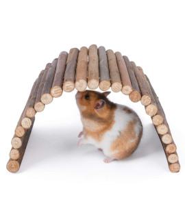 Niteangel Wooden Ladder Bridge, Hamster Mouse Rat Rodents Toy, Small Animal Chew Toy (11.8 x 4.7)
