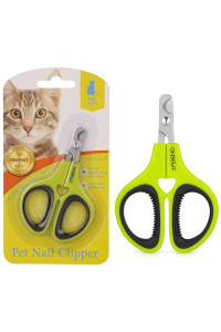 OneCut Pet Nail Clippers, Update Version Cat & Kitten Claw Nail Clippers for Trimming, Professional Pet Nail Clippers Best for a Cat, Puppy,Rabbit, Kitten & Small Dog,Sharp & Safe (Green)