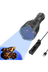 LUMENSHOOTER S3 365nm UV Flashlight with 3 LEDs, Rechargeable Black Light Torch for Resin curing, Rocks Searching, Scorpion Pet Urine Finding