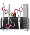 TINMARDA Dog Grooming Scissors Set with Safety Round Tips, Sharp and Durable Titanium Coated Professional Dog Grooming Kit for Dog Cat