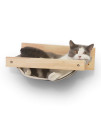 FUKUMARU cat Hammock Wall Mounted, Kitty Beds and Perches, Wooden cat Wall Furniture, Stable cat Wall Shelves for Sleeping, Playing, climbing, and Lounging, Black Stripe cat Shelves